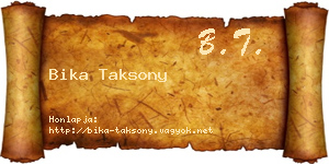 Bika Taksony névjegykártya
